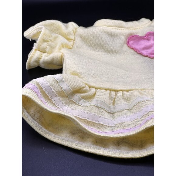 Cabbage Patch Kids Yellow HEART Shirt Dress Vtg 1983 Original Fleece Coleco Vtg - Picture 4 of 13